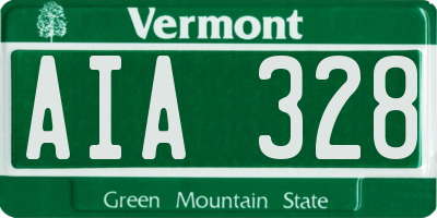 VT license plate AIA328