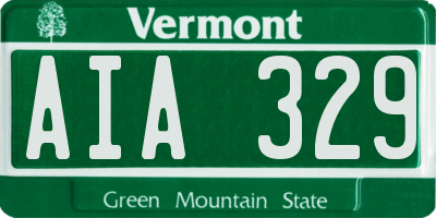 VT license plate AIA329