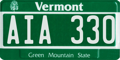 VT license plate AIA330