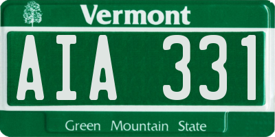 VT license plate AIA331