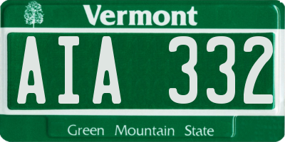 VT license plate AIA332