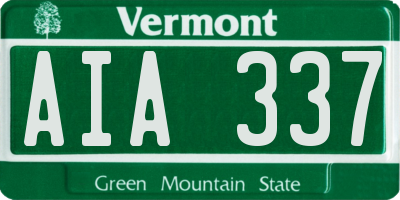 VT license plate AIA337