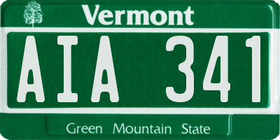 VT license plate AIA341