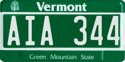 VT license plate AIA344