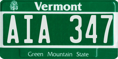 VT license plate AIA347
