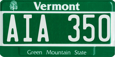 VT license plate AIA350