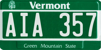 VT license plate AIA357