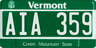 VT license plate AIA359
