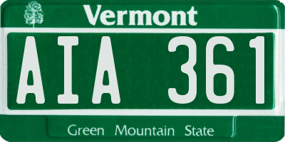 VT license plate AIA361