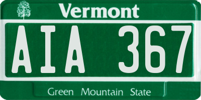 VT license plate AIA367
