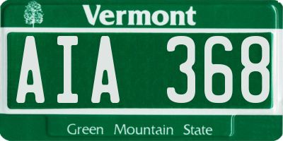VT license plate AIA368