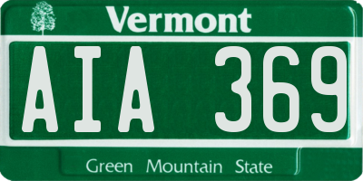 VT license plate AIA369