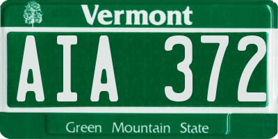 VT license plate AIA372