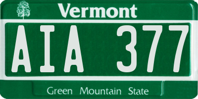 VT license plate AIA377