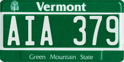 VT license plate AIA379