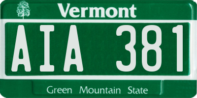 VT license plate AIA381