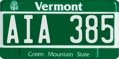 VT license plate AIA385