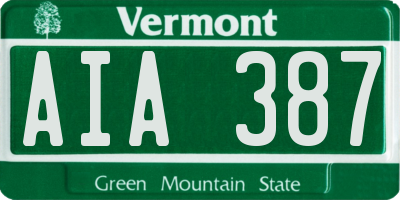 VT license plate AIA387