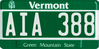 VT license plate AIA388
