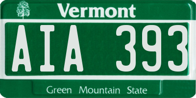 VT license plate AIA393
