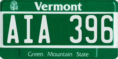 VT license plate AIA396