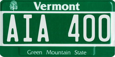 VT license plate AIA400