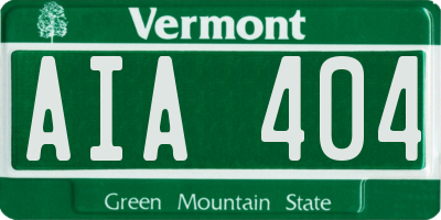 VT license plate AIA404