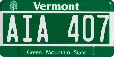 VT license plate AIA407