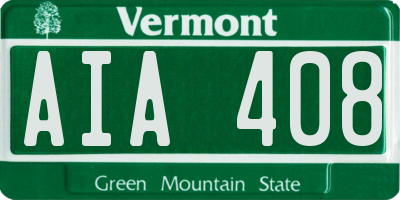 VT license plate AIA408