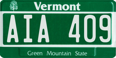 VT license plate AIA409
