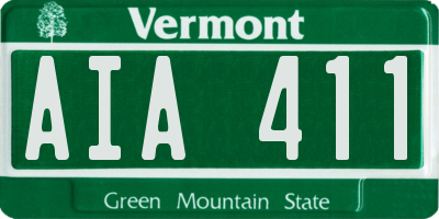 VT license plate AIA411