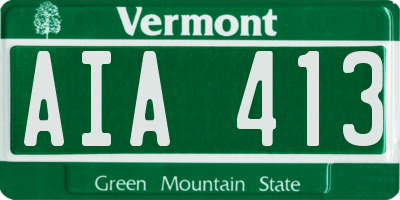 VT license plate AIA413