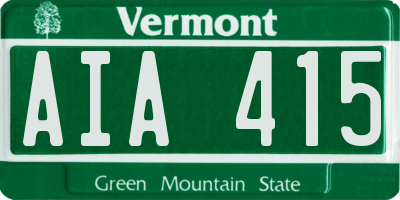 VT license plate AIA415
