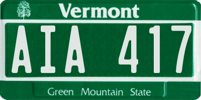 VT license plate AIA417