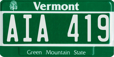 VT license plate AIA419