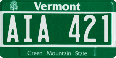 VT license plate AIA421