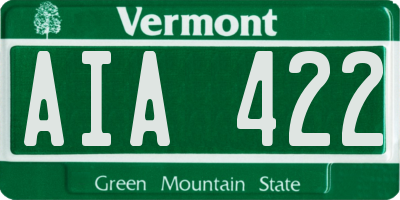 VT license plate AIA422