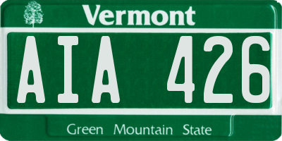 VT license plate AIA426