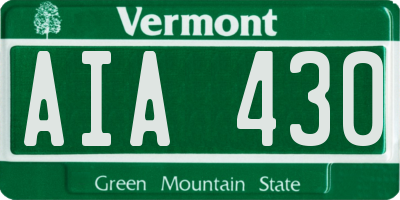 VT license plate AIA430