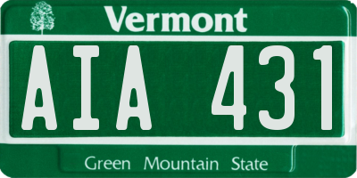 VT license plate AIA431