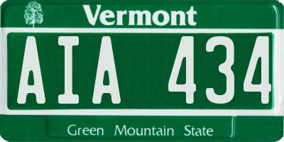 VT license plate AIA434