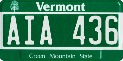 VT license plate AIA436