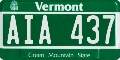 VT license plate AIA437