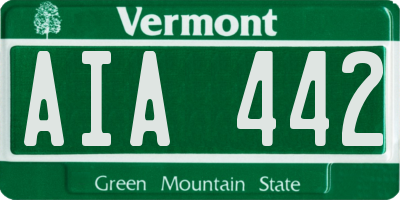 VT license plate AIA442