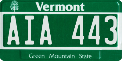 VT license plate AIA443