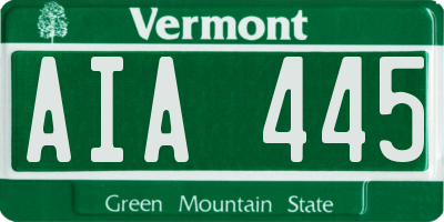 VT license plate AIA445