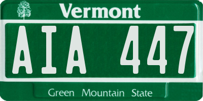 VT license plate AIA447