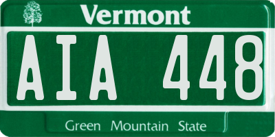 VT license plate AIA448