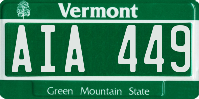 VT license plate AIA449