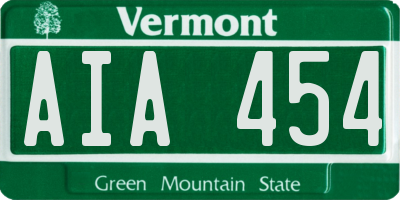 VT license plate AIA454